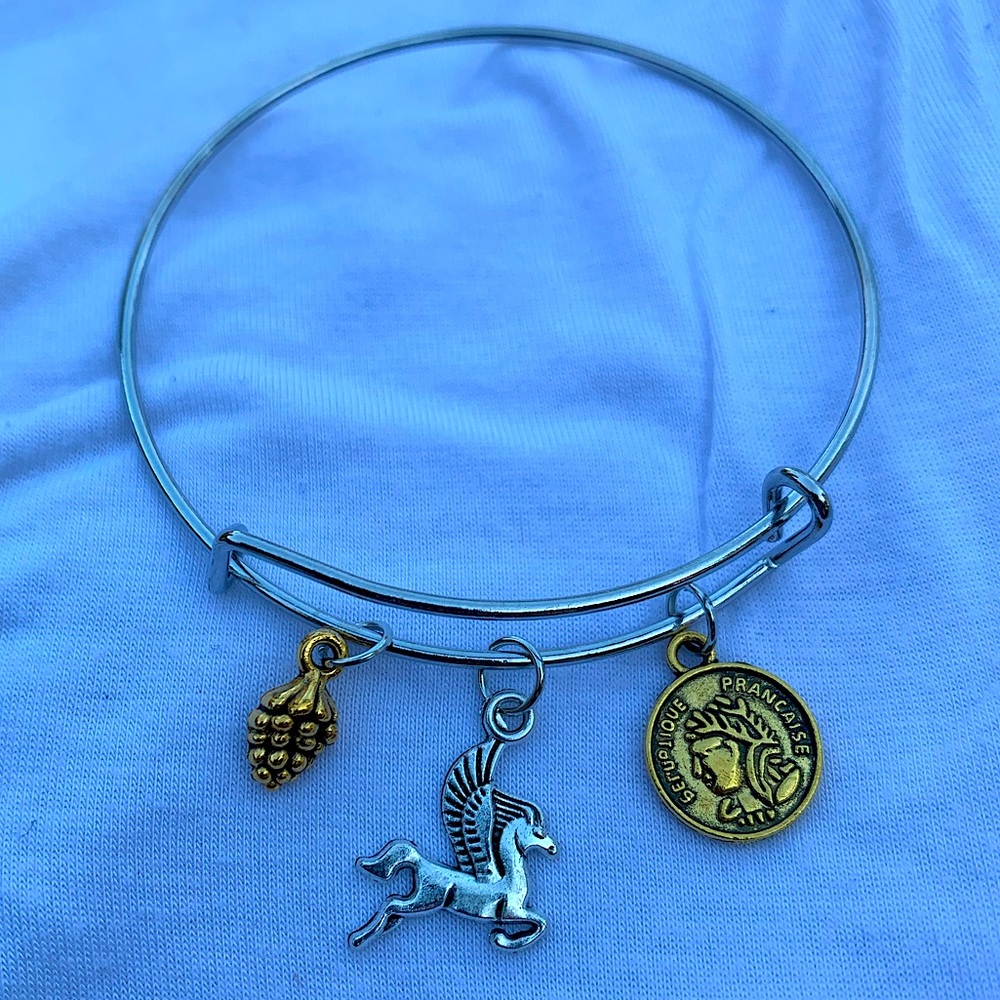 Brand New! Handmade! Adjustable Charm Bangle Bracelet!